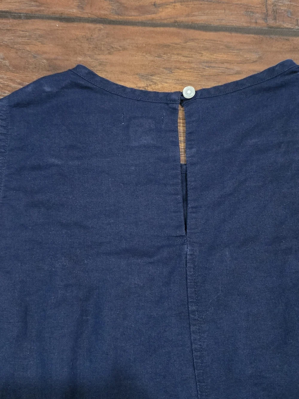 J.Crew Navy Sleeveless Embroidered Yoke Top